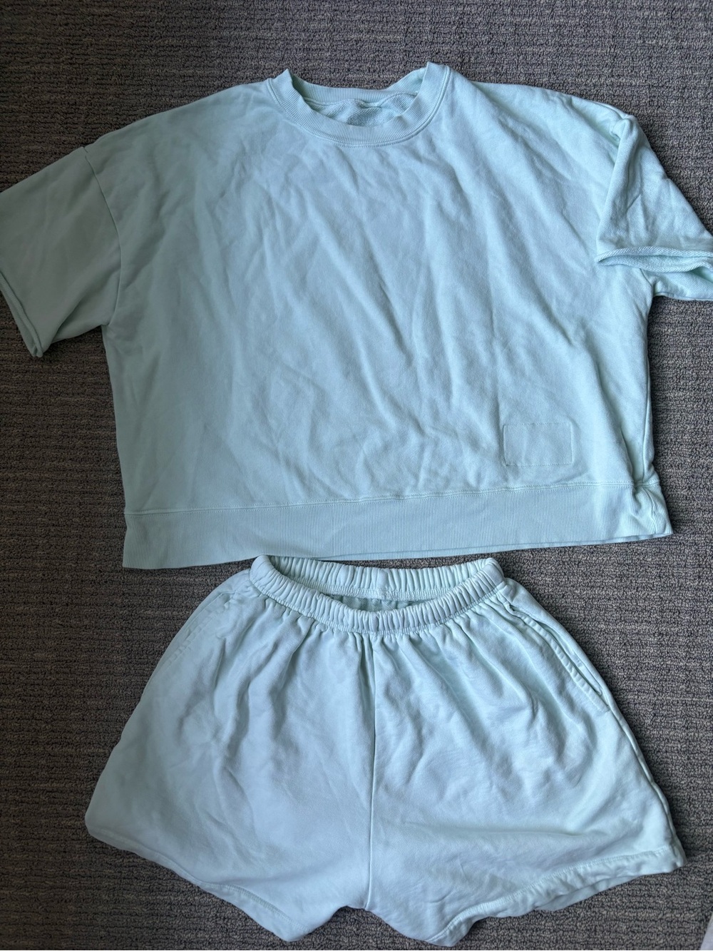 Daily Drills Cropped Shorts Set in Light Mint